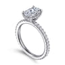 Alisa - 14K White Gold Oval Diamond Engagement Ring - 0.5 ct