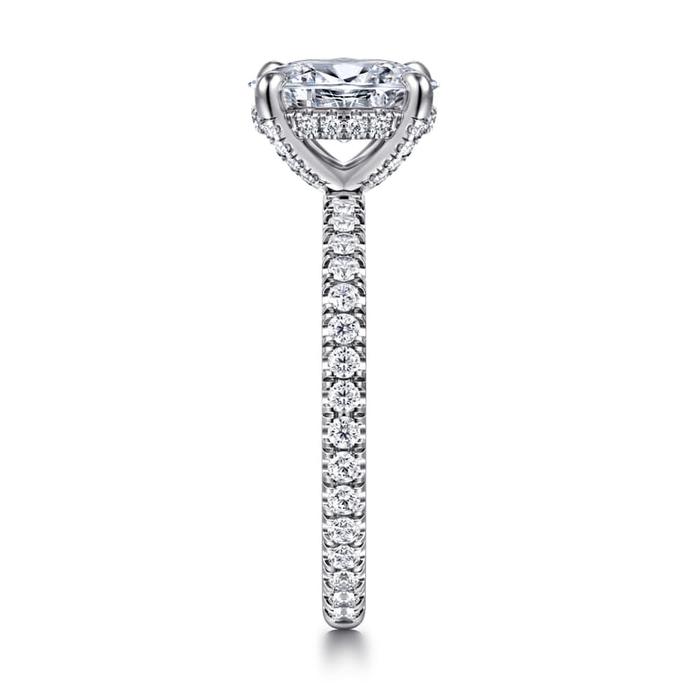 Alisa - 14K White Gold Oval Diamond Engagement Ring - 0.5 ct - Shot 4
