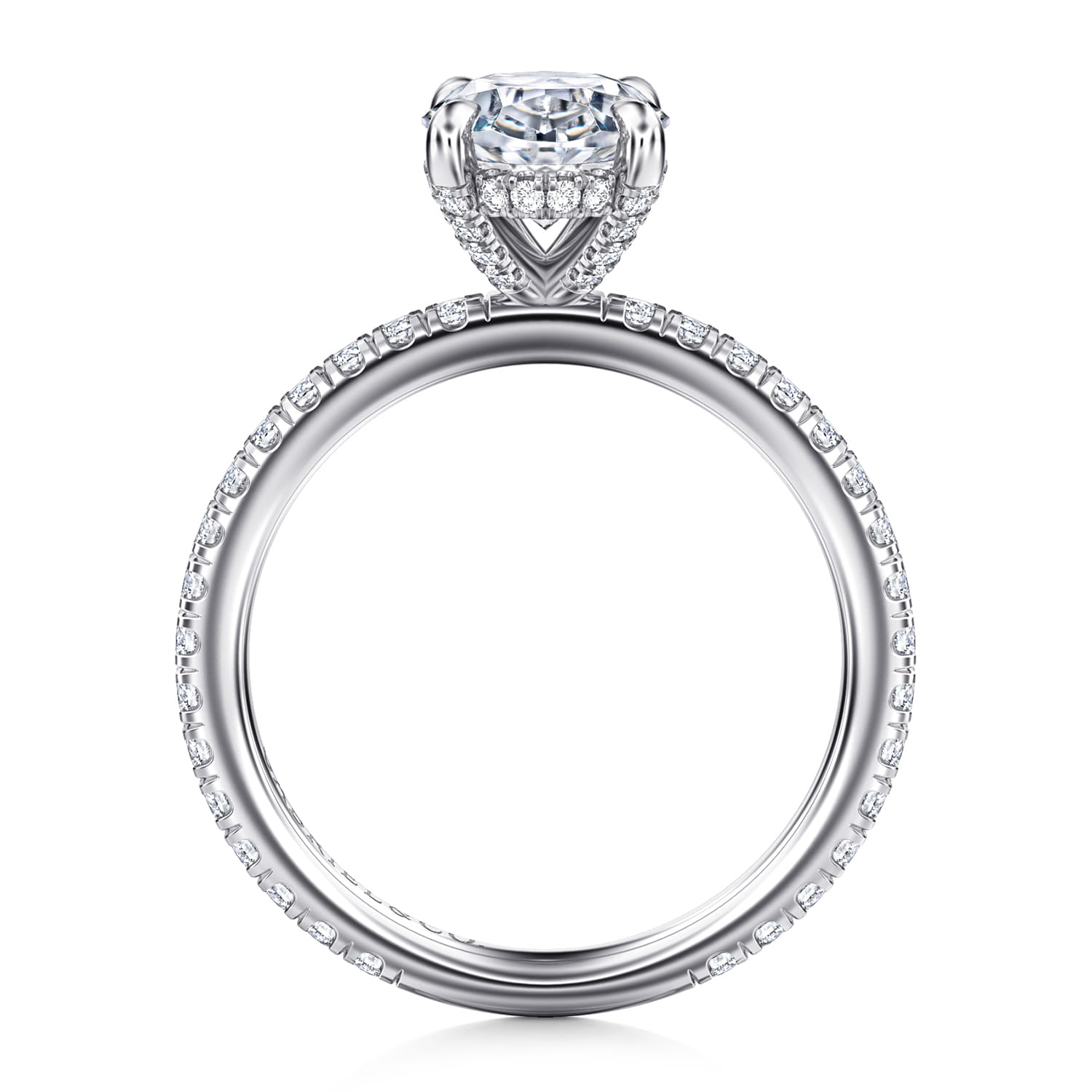 Alisa - 14K White Gold Oval Diamond Engagement Ring - 0.5 ct - Shot 2