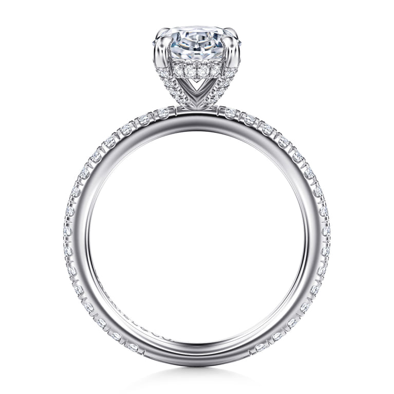 Alisa - 14K White Gold Oval Diamond Engagement Ring - 0.5 ct - Shot 2