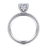Alisa - 14K White Gold Oval Diamond Engagement Ring - 0.5 ct
