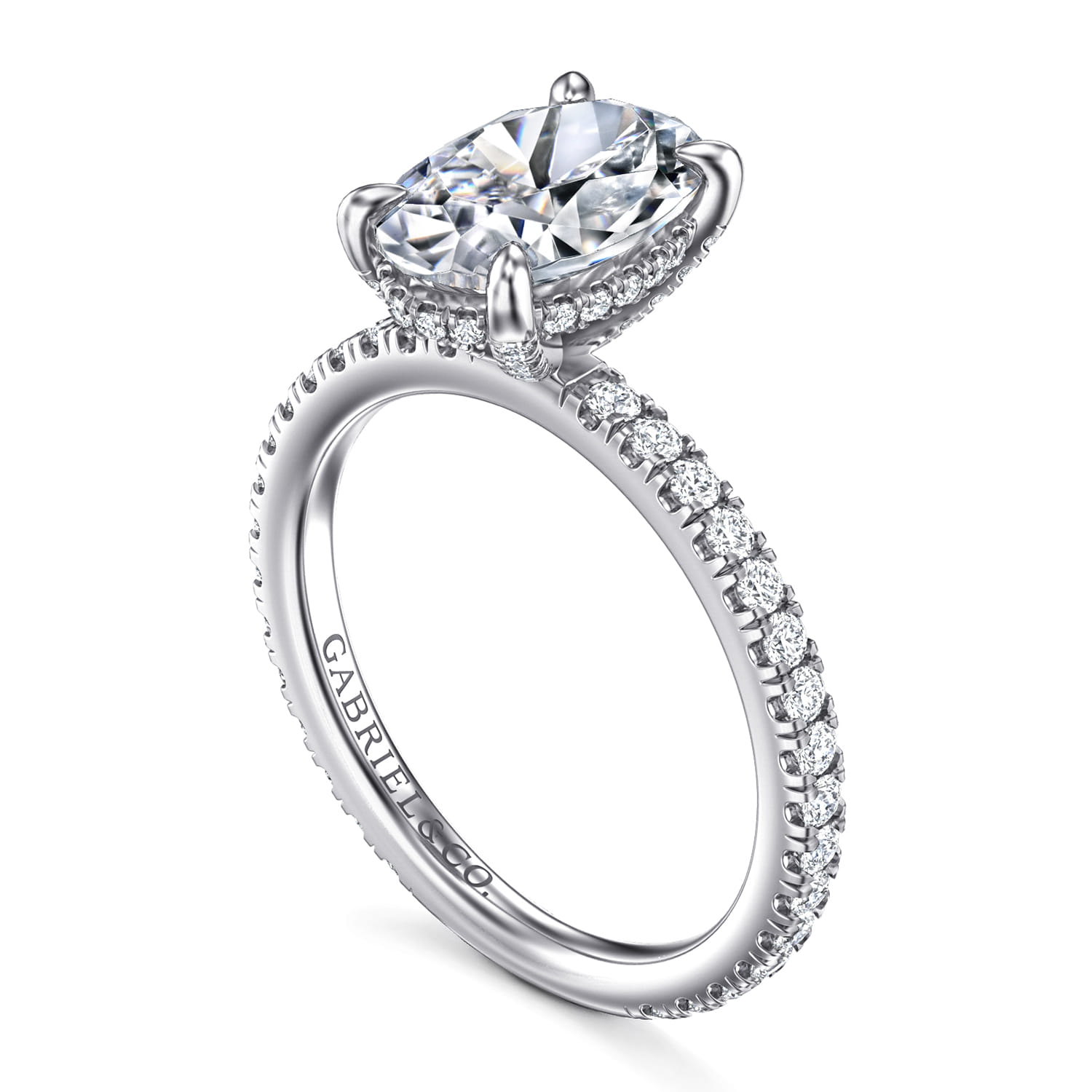 Alisa - 14K White Gold Oval Diamond Engagement Ring - 0.5 ct - Shot 3