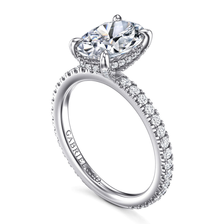 Alisa - 14K White Gold Oval Diamond Engagement Ring - 0.5 ct - Shot 3