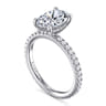Alisa - 14K White Gold Oval Diamond Engagement Ring - 0.5 ct