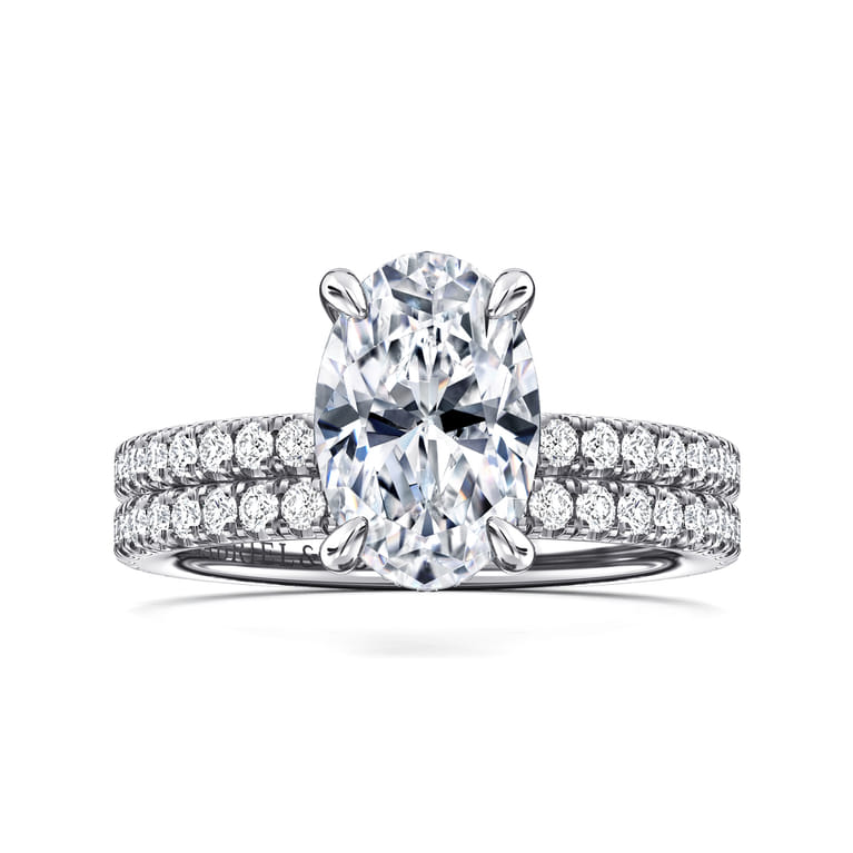 Alisa - 14K White Gold Oval Diamond Engagement Ring - 0.5 ct - Shot 4