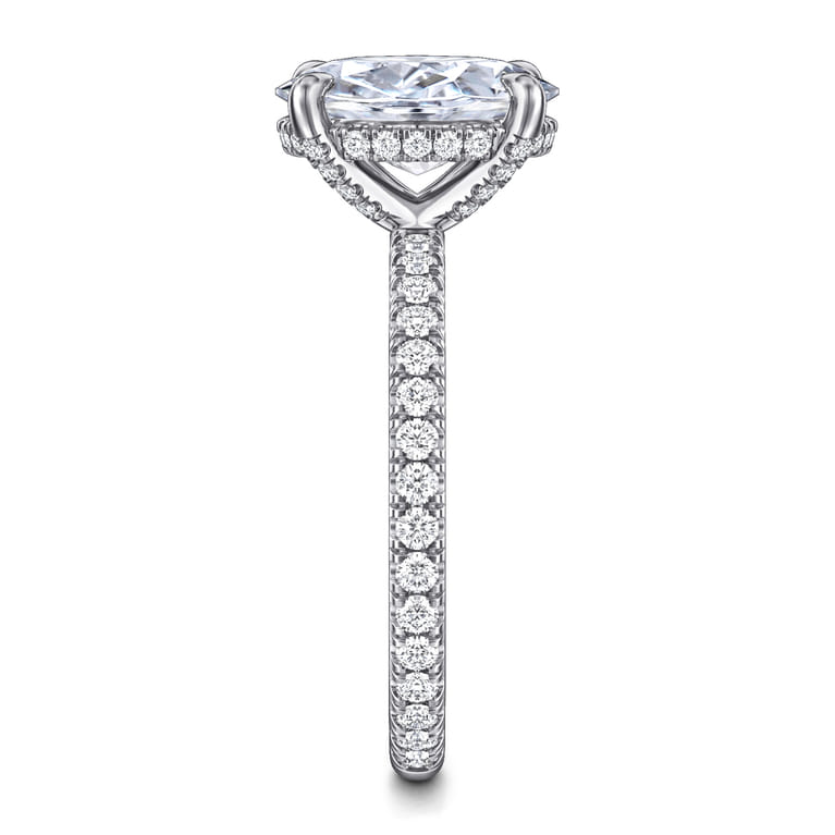 Alisa - 14K White Gold Oval Diamond Engagement Ring - 0.5 ct - Shot 5
