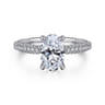 Alinna - 14K White Gold Oval Diamond Engagement Ring - 0.7 ct