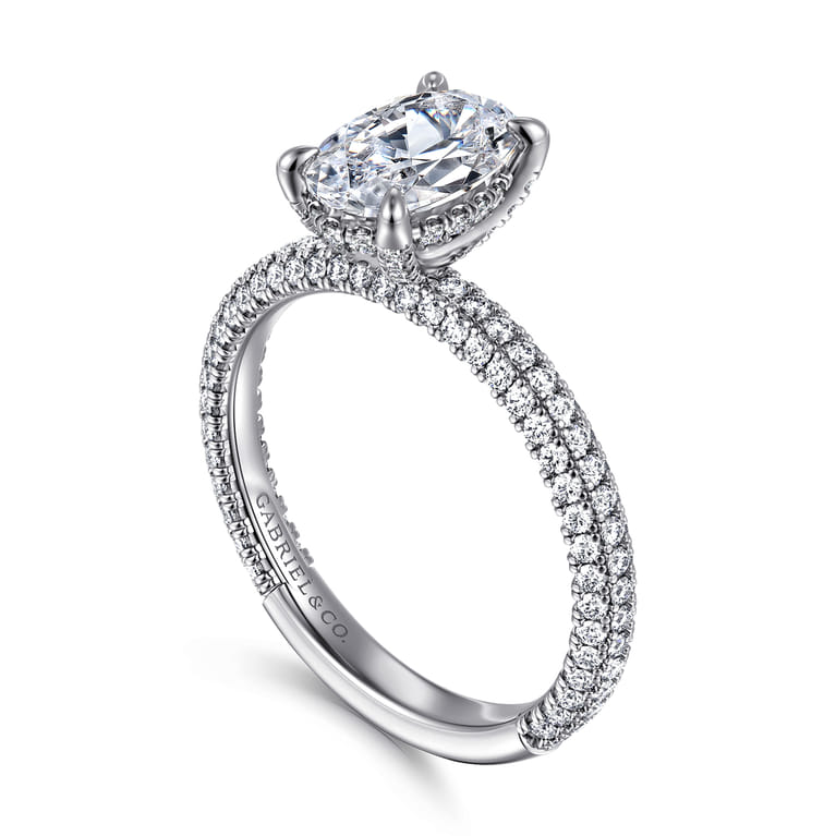 Alinna - 14K White Gold Oval Diamond Engagement Ring - 0.7 ct - Shot 3
