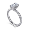 Alinna - 14K White Gold Oval Diamond Engagement Ring - 0.7 ct