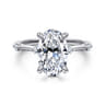 Frances - 14K White Gold Oval Diamond Engagement Ring - 0.12 ct