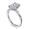 Frances - 14K White Gold Oval Diamond Engagement Ring - 0.12 ct