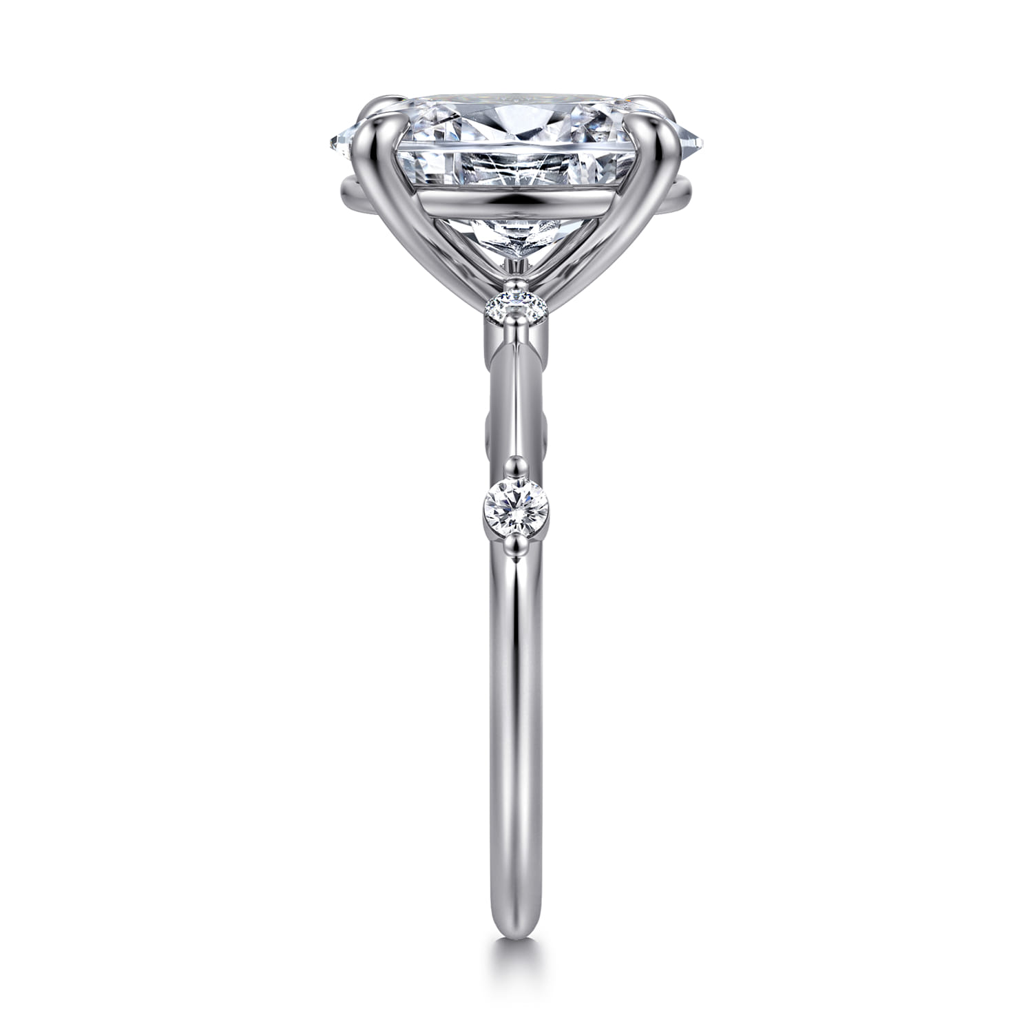 Frances - 14K White Gold Oval Diamond Engagement Ring - 0.12 ct - Shot 4