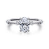 Frances - 14K White Gold Oval Diamond Engagement Ring - 0.12 ct