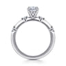 Frances - 14K White Gold Oval Diamond Engagement Ring - 0.12 ct