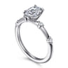 Frances - 14K White Gold Oval Diamond Engagement Ring - 0.12 ct