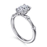 Frances - 14K White Gold Oval Diamond Engagement Ring - 0.12 ct