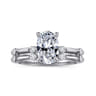 Frances - 14K White Gold Oval Diamond Engagement Ring - 0.12 ct