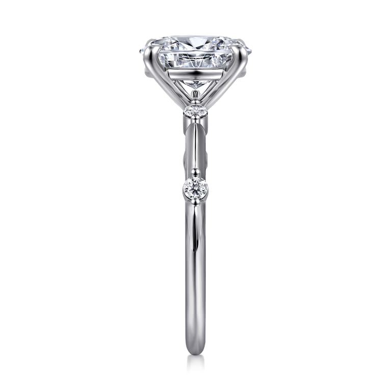 Frances - 14K White Gold Oval Diamond Engagement Ring - 0.12 ct - Shot 5