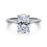 Frances - 14K White Gold Oval Diamond Engagement Ring - 0.12 ct