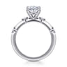 Frances - 14K White Gold Oval Diamond Engagement Ring - 0.12 ct