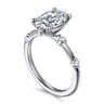 Frances - 14K White Gold Oval Diamond Engagement Ring - 0.12 ct