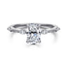 Marline - 14K White Gold Oval Diamond Engagement Ring - 0.12 ct