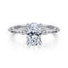 Marline - 14K White Gold Oval Diamond Engagement Ring - 0.17 ct