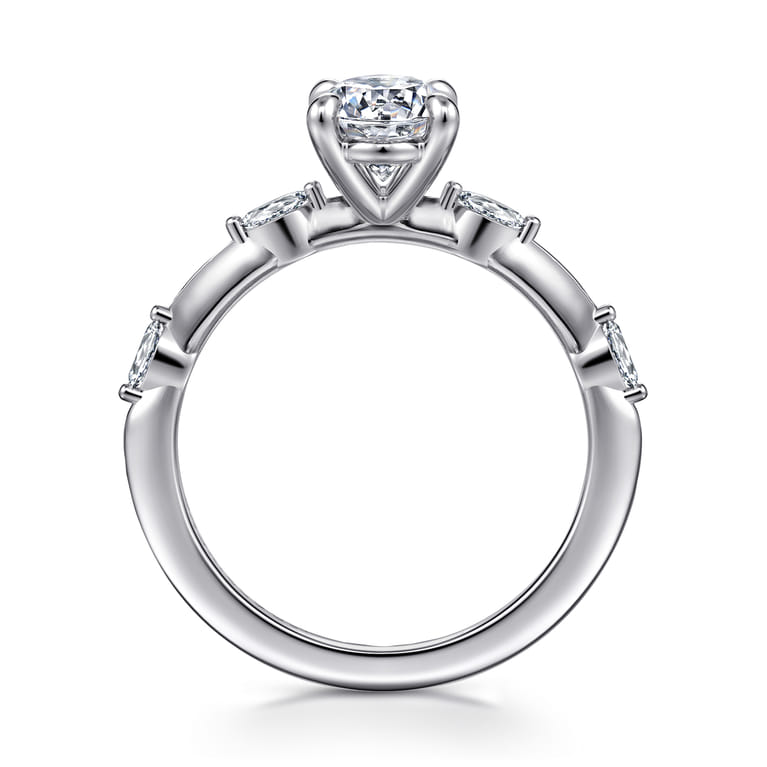 Marline - 14K White Gold Oval Diamond Engagement Ring - 0.17 ct - Shot 2