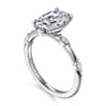 Marline - 14K White Gold Oval Diamond Engagement Ring - 0.17 ct
