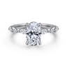 Perry - 14K White Gold Oval Diamond Engagement Ring - 0.3 ct