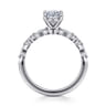 Perry - 14K White Gold Oval Diamond Engagement Ring - 0.3 ct