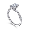 Perry - 14K White Gold Oval Diamond Engagement Ring - 0.3 ct