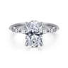 Perry - 14K White Gold Oval Diamond Engagement Ring - 0.3 ct