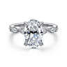 Claudia - 14K White Gold Oval Diamond Engagement Ring - 0.3 ct