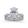 Claudia - 14K White Gold Oval Diamond Engagement Ring - 0.3 ct