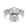 Claudia - 14K White Gold Oval Diamond Engagement Ring - 0.3 ct