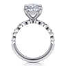 Claudia - 14K White Gold Oval Diamond Engagement Ring - 0.3 ct