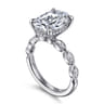 Claudia - 14K White Gold Oval Diamond Engagement Ring - 0.3 ct