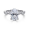 Claudia - 14K White Gold Oval Diamond Engagement Ring - 0.3 ct