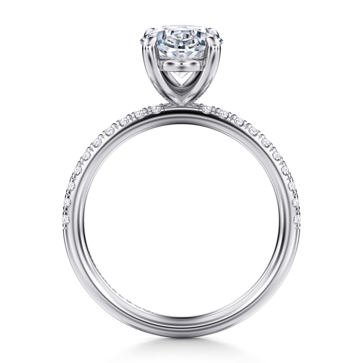 Twain - 14K White Gold Oval Diamond Engagement Ring - 0.2 ct - Shot 2