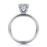 Twain - 14K White Gold Oval Diamond Engagement Ring - 0.2 ct