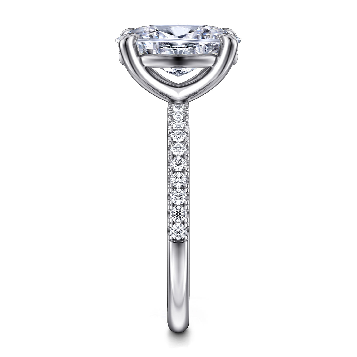 Twain - 14K White Gold Oval Diamond Engagement Ring - 0.2 ct - Shot 4