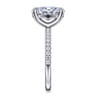 Twain - 14K White Gold Oval Diamond Engagement Ring - 0.2 ct