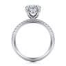 Twain - 14K White Gold Oval Diamond Engagement Ring - 0.2 ct