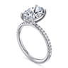 Twain - 14K White Gold Oval Diamond Engagement Ring - 0.2 ct