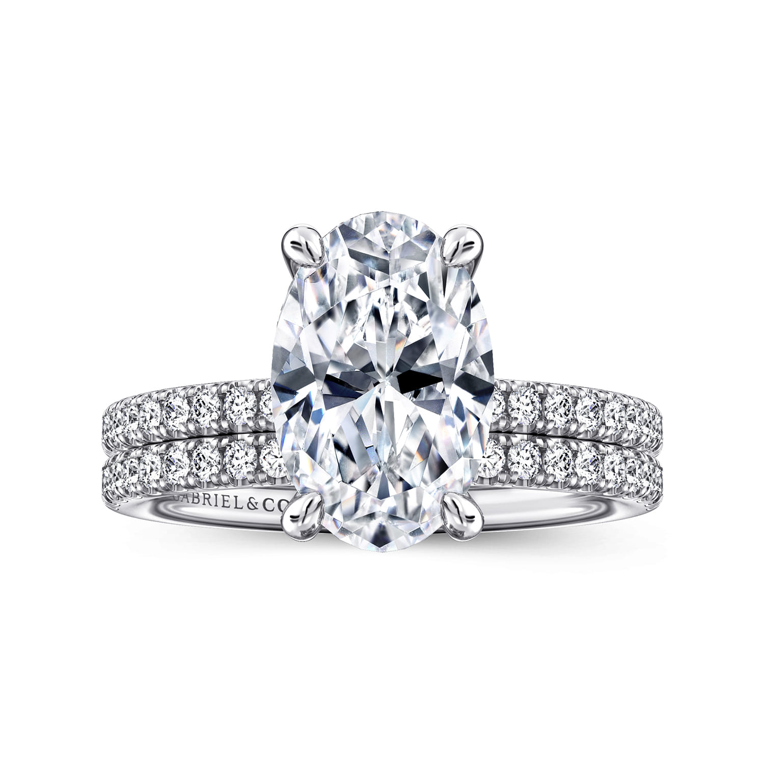 Twain - 14K White Gold Oval Diamond Engagement Ring - 0.2 ct - Shot 4