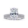 Twain - 14K White Gold Oval Diamond Engagement Ring - 0.2 ct