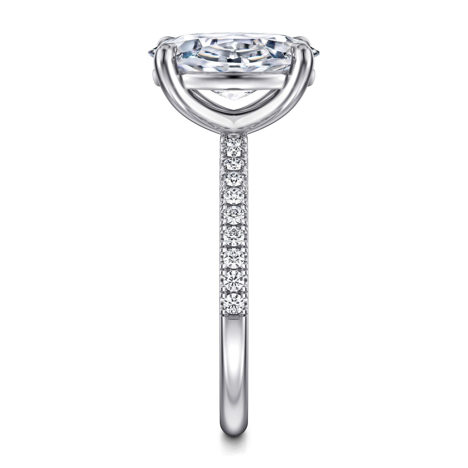 Twain - 14K White Gold Oval Diamond Engagement Ring - 0.2 ct - Shot 5