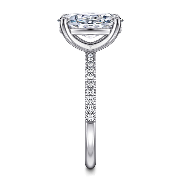 Twain - 14K White Gold Oval Diamond Engagement Ring - 0.2 ct - Shot 5