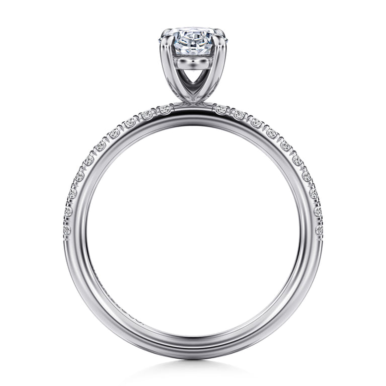 Twain - 14K White Gold Oval Diamond Engagement Ring - 0.2 ct - Shot 2